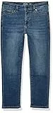 Amazon Essentials Pantalón Vaquero Elástico de Ajuste Entallado - colores interrumpidos Niño, Lavado Medio, 9 años Grande