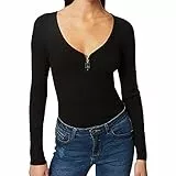 Morgan Jersey manga larga detalle cremallera Negro M