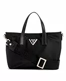 GUESS Latona Tote, Mini Bolso Cruzado para Mujer, Black, Talla única