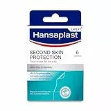 Hansaplast Second Skin Protection Apósito Avanzado, Apósito impermeable, ultrafino y flexible, Fuerte adhesión, Para aliviar el dolor y curar heridas, 6 uds.