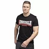 Lonsdale London Two Tone Hombre Camiseta Negro XL 100% algodón Regular