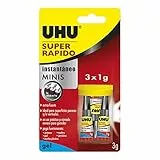 PEGAMENTO UHU SUPER RÁPIDO GEL MINI CAJA | Pegamento Fuerte | Blister de 3 unidades