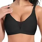Genérico Sujetadores sin Costuras Cuello V Push Up Bralette Básicos Sexy Bandolera Ajustable Comodos Sujetador Mujer Suaves Elástico Sujetador Sujetador sin Aros Mujer Sujetadores