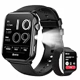 Reloj Inteligente Mujer Hombre, 1.91' Smartwatch con Linterna, Smart Watch con Llamadas Bluetooth, 2 Correas, Notificación, Podómetro, Pulsómetro, Sueño, IP68 Pulsera Actividad para Android iOS