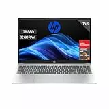 HP 15-fc0240ns - Ordenador portátil de 15.6' FHD (AMD Ryzen 7-7730U, 32 GB RAM, 1TB SSD, AMD Radeon Graphics, Sin Sistema operativo) Plata - Teclado QWERTY Español