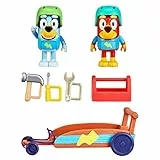 Bluey Rusty Go-Kart Playset; Figuras de acción coleccionables Oficiales de 2.5 a 3 Pulgadas Rusty con Go-Kart, Cascos, Herramientas y Accesorios de Caja de Herramientas