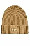 Calvin Klein Classic Cotton Rib Beanie K50K509680 Gorro de Punto, Marrón (Caramel), OS para Hombre