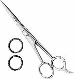 Utopia Care Tijeras de corte de pelo profesional de peluquería – acero inoxidable templado hielo con recubrimiento en polvo (Plateado, 6.5 pulgadas)
