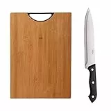 BERGNER PK2902 Set Cortar Chef 20 cm, Tabla: Madera de bambú Cuchillos: Acero Inoxidable