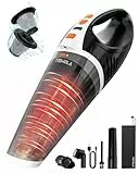 TEMOLA Aspirador De Mano, Aspiradora De Mano con Motor Sin Escobillas, 15000PA Aspirador Coche De Alta Potencia, Mini Aspiradors para Coches De 2 Velocidades con LED, para La Limpieza del Hogar Coche