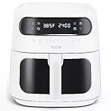 CRUX x Marshmello 8.0 QT - Freidora de aire digital con tecnología TurboCrisp, control de temperatura de visualización táctil, temporizador y apagado automático, totalmente programable, color blanco