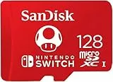 SanDisk Tarjeta microSD con licencia oficial para Nintendo Switch, Super Mario Mushroom 128GB (Velocidad de Lectura hasta 100 MB/s, UHS-I, V30, C10, U3, Compatibilidad: Nintendo Switch 1, Lite y OLED)