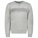 Geographical Norway- Sudadera SIN Capucha de Hombre de Manga Larga Modelo GANTOINE- Color Gris Talla S