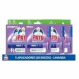 Pato Discos Activos Lavanda - Pack de 5 Aplicadores para WC con 5 Recambios (30 Discos) - Limpia y Perfuma el Inodoro