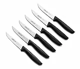 Arcos Juego Cuchillos Acero Inoxidable Nitrum y Hoja 202 mm. Cuchillo profesional pelar frutas y verduras. Mango ergonómico polioximetileno y Hoja 110 mm. Serie Universal. Color negro.
