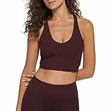 DKNY SPORT Camiseta de compresión Supersuave Yoga, Rojo, XS Mujer