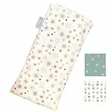 Saco Térmico de Semillas para Bebé 20x10 cm con Funda Lavable–Saquito Anticolicos para Microondas – Bolsa Térmica con Semillas de Trigo y Lavanda para Recién Nacido –Alivio Cólicos Bebé (BLANCO)