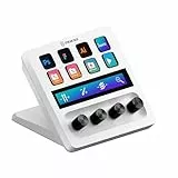 Elgato Stream Deck + White, mezclador de audio, controlador de directo y estudio para streaming, juegos, con banda táctil, diales, teclas LCD personalizables, funciona con Mac, PC