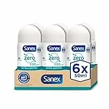 Sanex Zero% Extra Control Desodorante Roll-On, 50ml, Protección 48H, 0% Alcohol, 0% Sales de Aluminio, Cuida y Mantiene la Piel Sana, Inhibe la Formación de Olores Corporales PACK DE 6.