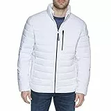 Calvin Klein Full Zip Down Puffer Coat Chaqueta, Blanco Packable, L Hombres