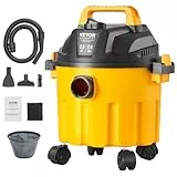 VEVOR Aspiradora en Seco y Húmedo 10 L Aspiradora Portátil Liviana para Taller en Seco y Húmedo 2,5 HP Soplado Eficiente con Boquilla, Ruedas, para Alfombras, Escombros, Pelo de Mascotas, Amarillo