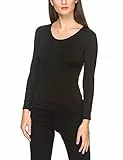 YSABEL MORA Camiseta Térmica para Mujer de Manga Larga. Térmico con Interior Afelpado para Invierno. Ropa Térmica de Frío Extremo para Deporte y Nieve. Color Negro. Talla L