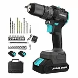 Cecotec Taladro Percutor y Atornillador 2 Baterías 21V-2000mAh PowerForce 3000 Impact Brushless. Motor Brushless, 32000IPM, Velocidad 1500rpm, Par Apriete 45Nm Regulable 25+1 niveles, Luz y Accesorios