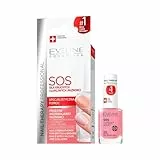 Eveline Cosmetics SOS Terapia de uñas rotas y quebradizas Profesional | 12 ML | Acondicionador endurecedor fortalecedor con calcio y colágeno | Tratamiento Reparador | Fuerza extrema