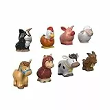 Fisher-Price Little People Pack de 8 Figuras animalitos de la Granja, Juguetes bebés +1 año (Mattel GFL21)