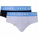 Pepe Jeans Logo BF LR 2P Briefs, Negro (Black), L (Pack de 2) para Hombre