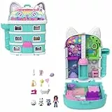 Polly Pocket x “La casa de muñecas de Gabby” Estuche Conjunto de juego y muñequitas, incluye 9 accesorios temáticos y a las mascotas Pandy Patitas, Muffin y Siregata, JFV02