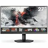 KOORUI G2721P 27 Pulgadas Monitor Gaming Quad HD Fast IPS, 2560x1440, 200Hz, 1ms, Adaptive Sync, HDR400, Inclinación, Eye Care, VESA 75x75mm, 2xHDMI 2.0, DP 1.4