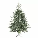 HOMCOM Árbol de Navidad Artificial 210 cm, Árbol de Navidad con 1123 Ramas Densas y Soporte Metálico Plegable, Fácil Montaje, para Salón, Interior, Verde