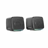 Mars Gaming MS-Pro, Altavoces Compactos 10W, Iluminación RGB Flow Dinámica, Altavoz PC con Caja de Control y Entrada Jack 3.5mm, Altavoces Gaming Compatibles con PC/Mac/Smartphone/Tablet, Negro