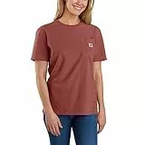 Carhartt Loose Fit Heavyweight Short-Sleeve K87 Pocket T-Shirt, Camiseta Mujer, Marrón (Sable), S