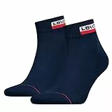 Levi's Quarter Calcetines, Azul (Dress Blues), 39-42 (Pack de 2) Unisex Adulto