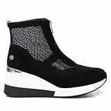 XTI - Zapatilla Mujer Negro - Calzado Cómodo y Versátil - Moda casual - Modelo 14104302 (Talla 39)