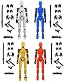 KGDUYC 4 pcs T13 Figura de Acción, Figuras de Acción Impreso en 3D, T13 Action Figure con Armas, T13 Figuras Acción con Múltiples Articulaciones, Lucky 13 Action Figure Robot, Decoraciones Escritorio