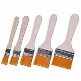 Amexo 5 Piezas Brocha Plana Pintura Pinceles para Paredes Brochas Pintura Acrilica Cepillo de Pintura Pinceles Acuarela Juego de Brochas Plana de Pintura para Pintura al Oleo Tintes Barnices