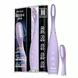 FOREO ISSA 4 Plus cepillo de dientes eléctrico sónico – Pack recargable USB 4 en 1 con IA, cabezal híbrido extra de silicona médica y polímero, suave, blanqueador dental, limpieza profunda - Lavander