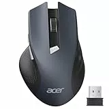 acer Ratón Inalámbrico Ergonómico, 2,4 GHz Wireless Mouse con 3 dpi Niveles Ajustables, Mouse Inalámbrico Ópticode 6 Botones, Funciona con Pilas para portátiles, PC y MacBook
