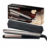 Remington Plancha Pelo pantalla digital, 160-230 °C, sensor protección contra el calor para reducir el daño capilar Keratin Therapy revestimiento cerámica con queratina y aceite de almendra S8593