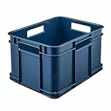 keeeper Contenedor de almacenamiento con asas, Euro-Box M, Plástico Procyclen, 16 l, Bruno Eco Line, Eco-azul