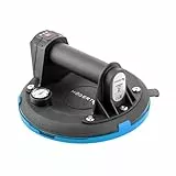 Högert Technik - Ventosa con batería de 200 mm con manómetro, aspirador de batería Heavy Duty Ventosa, carga: 150 kg, ventosa se utiliza al transportar cristales de ventana, objetos lisos y baldosas