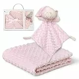 Interbaby - Manta Bebe Recien Nacido + Doudou Bebe | Manta Algodon Bebe y Poliéster, Terciopelo, Cómoda, Cálida, 80x110cm | Peluche Bebe Suave, Adorable, 28x17cm | Burbuja + Osito Rosa
