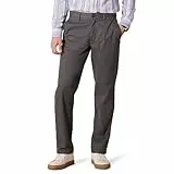 Amazon Essentials Pantalón Chino sin Pinzas Antiarrugas de Ajuste Recto Hombre, Color Carbón, 28W / 32L