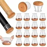 Protector Patas Sillas, 16 Piezas Protectores de Suelo para Patas de Silla, Silicona Tapas de Piernas de Silla con Almohadilla de Fieltro Engrosada, Antiarañazos, Reducción de Ruido(Transparente)