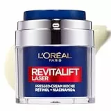 L'Oreal Paris Dermo Expertise Revitalift Laser Pressed Crema de Noche Con Retinol Y Niacinamida, 50 ml (Paquete de 1)