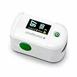 medisana PM 100 connect oxímetro de pulso medición de la saturación de oxígeno en la sangre, oxímetro de pulso para el dedo con pantalla OLED con la aplicación VitaDock+ y el Bluetooth