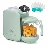 Procesador de alimentos para bebé 5 en 1 – Batidora, vaporera, calentador y molinillo, cocción automática, multifuncional para todas las etapas, color verde